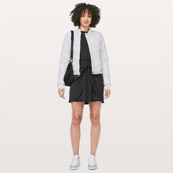 NWOT LULULEMON UNWIND YOUR MIND BLACK SHORTSLEEVE DRESS - Picture 6 of 9